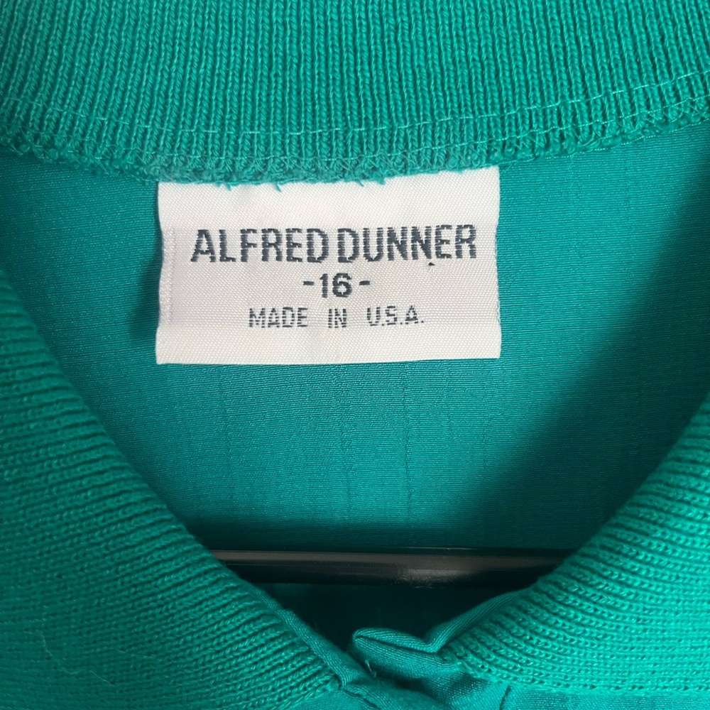 Alfred Dunner Turquoise Button-Up Top - Picture 4 of 6